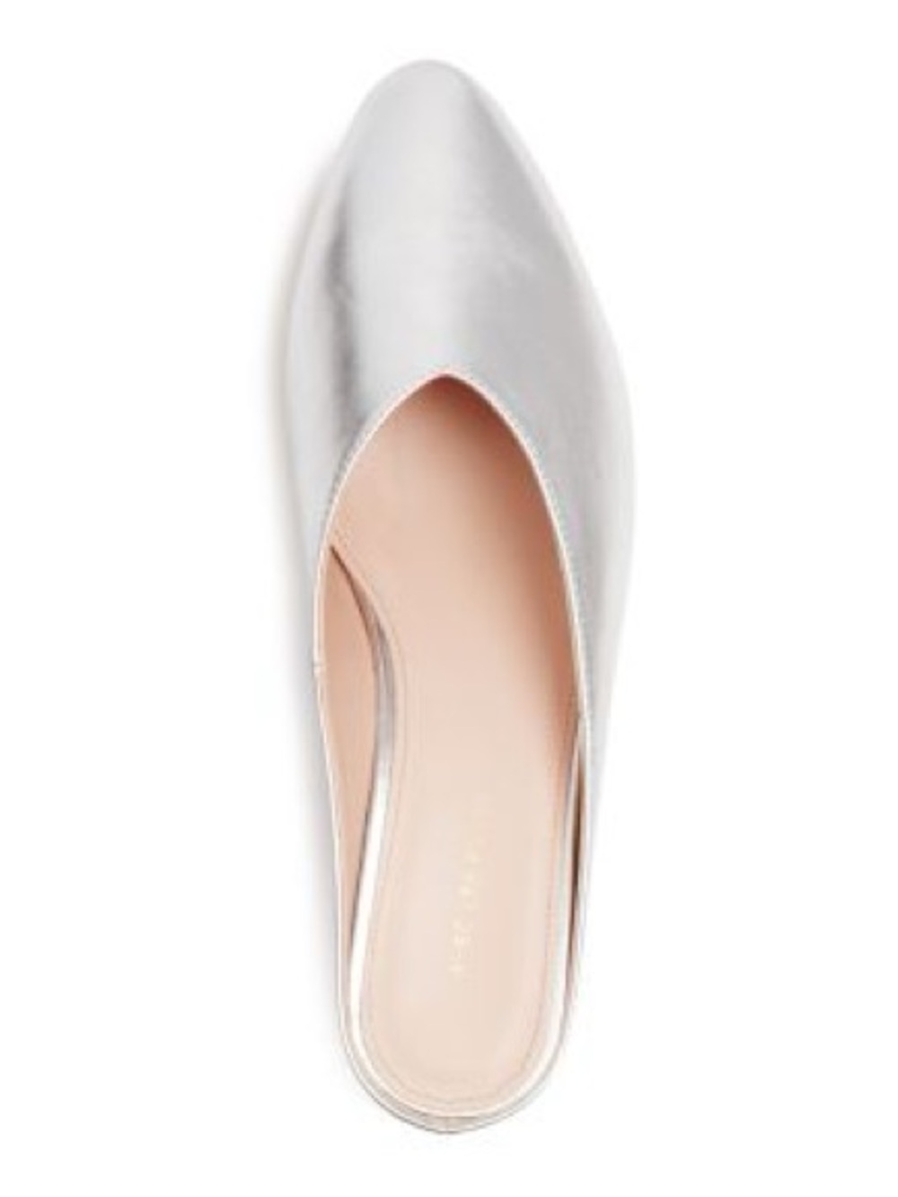 Avec Les Filles Metallic Silver Pointed-Toe Mules